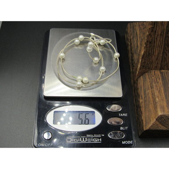 16 Inch Sterling Silver Cute Faux Pearl Necklace - Picture 6 of 6